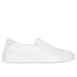 Skechers Court Break Women's Sneakers White 37.5 Laceless Vegan Design Breathable Engineered Rib Knit Upper Air-Cooled Memory Foam Insole Court Style Midsole Casual Comfort Shoes - Skechers