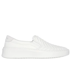 Skechers Court Break Women's Sneakers White 37.5 Laceless Vegan Design Breathable Engineered Rib Knit Upper Air-Cooled Memory Foam Insole Court Style Midsole Casual Comfort Shoes
