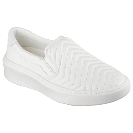 Skechers Court Break Women's Sneakers White 37.5 Laceless Vegan Design Breathable Engineered Rib Knit Upper Air-Cooled Memory Foam Insole Court Style Midsole Casual Comfort Shoes - Skechers - Image 3