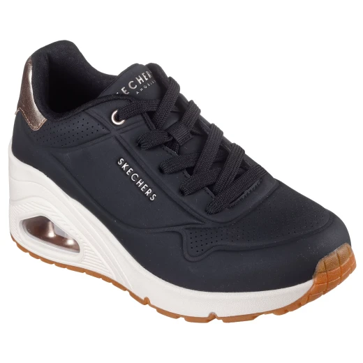 Skechers Women's Uno Wedge Hi Steps Fashion Sneakers in Black, Featuring Air Cooled Memory Foam Insole & Platform Wedge with Visible Skech Air Midsole, Size 40 - Skechers - Image 2