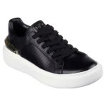 Mark Nason Skechers Women's Record 2.0 BLAYKE Court Shoes with Black Nylon and Leather Trim Upper Featuring Stretch Laces, Heel Clip Accent, and Memory Foam Lux Insole. Size 37. - Skechers