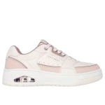 Skechers Women's Uno Courted Style Blush Pink Leather Sneakers with Air-Cooled Memory Foam Insole and Skech-Air Midsole Size 39 for Women - Skechers