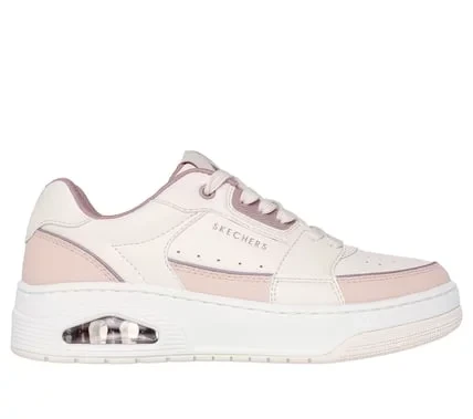 Skechers Women's Uno Courted Style Blush Pink Leather Sneakers with Air-Cooled Memory Foam Insole and Skech-Air Midsole Size 39 for Women - Skechers - Image 2