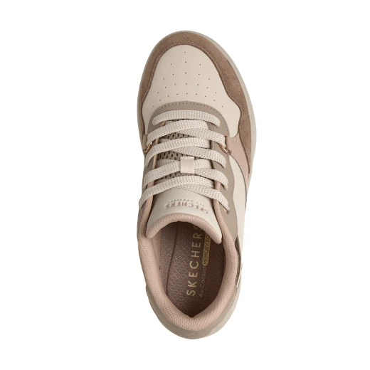 Skechers Uno CTL Women's Sneakers Taupe 38.5 Court Style Suede Upper Metallic Details Lace Up Street Fashion Sporty Stylish Comfortable Casual Footwear - Skechers - Image 4