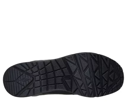 Skechers Street Men's Uno Alder Black Lace Up Sneaker With Air Cooled Memory Foam Insole And Skech Air Visible Airbag Midsole, Duraleather Upper, Style 183012, Size 45, Black Color - Skechers - Image 6