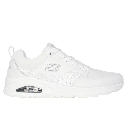 Skechers Street One Retro One Men's Jogger Sneakers White Leather Suede Duraleather Overlay Lace Up Air-Cooled Memory Foam Insole Translucent Skech Air Midsole Size 43 183020 W - Skechers - Image 7