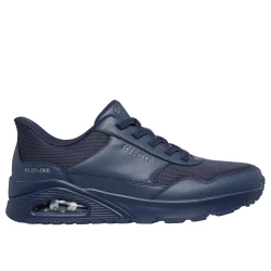 Skechers Men's Uno Banksia Navy Fashion Sneaker with Hands Free Slip-ins Technology, Air-Cooled Memory Foam Insole, and Visible Skech-Air Airbag Midsole. Available in Size 40.