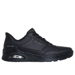 Skechers Street Men's Uno Slip-ins Banksia Luxe Black Fashion Sneakers Featuring Air-Cooled Memory Foam and Skech-Air Technology, Men's Size 40