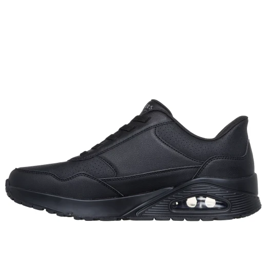 Skechers Street Hands Free Slip-ins UNO Banksia Luxe Men's Fashion Slip On Black 42.5 Duraleather with Air-Cooled Memory Foam and Skech-Air Midsole - Skechers - Image 4