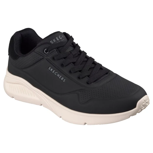 Skechers Men's Uno Lite Low Post Fashion Sneaker Black Leather and Duraleather Upper Featuring Air-Cooled Memory Foam Insole and Skech Air Midsole Size 45 - Skechers - Image 3