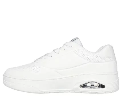 Skechers Street Men's Uno Court Lace Up Fashion Sneaker White 45 Featuring Air Cooled Memory Foam Insole and Visible Skech Air Midsole Durable Leather Upper Style 183145 WHT - Skechers - Image 5