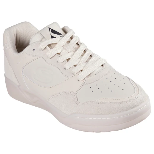 Skechers Koopa Court Volley Low Varsity Men's Sneakers: Leather Upper, Air Cooled Memory Foam Insole, Suede Overlays, Size 40, Natural Color - Skechers - Image 3