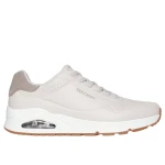 Skechers Street x Harry Kane Men's UNO Off Pitch Collection Taupe Sneakers with Air-Cooled Memory Foam and Skech-Air Airbag Midsole Size 46 for Maximum Comfort and Durability - Skechers