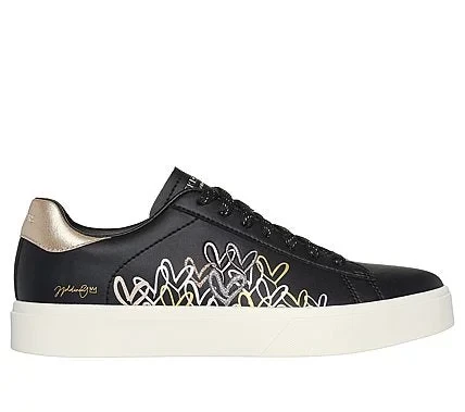 Skechers Women's Eden LX Gleaming Hearts Sneakers Metallic Duraleather Upper Lace Up Low Profile Court Style Platform Midsole 40 Black Skechers Women's Eden LX Gleaming Hearts Sneakers Metallic Duraleather Upper Lace Up Low Profile Court Style Platform Midsole 40 Black