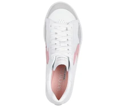 Skechers Women's Eden LX Slick Talk Sneakers White Color 37 Size Court Style Shoes with Air-Cooled Memory Foam Insole Duraleather and Suede Overlays 1 Pair - Skechers - Image 4