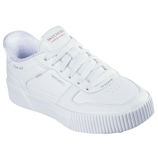Skechers Women's Jade Hands Free Slip ins White Court Sneakers with Lace Up Front and Air Cooled Memory Foam Insole Size 40. Put it In Neutral Design. - Skechers - Image 3