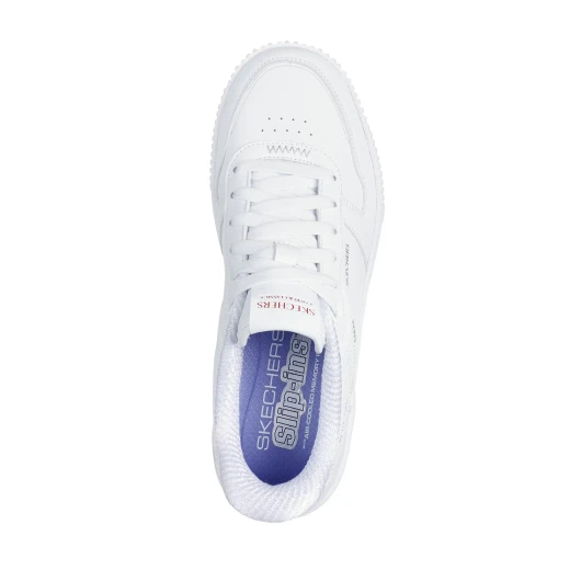 Skechers Women's Jade Hands Free Slip ins White Court Sneakers with Lace Up Front and Air Cooled Memory Foam Insole Size 40. Put it In Neutral Design. - Skechers - Image 5