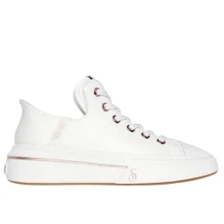 Skechers Snoop Dogg Women's Snoop One OG Leather Sneakers White Size 36 Features Hands Free Slip ins Wearability Rose Gold Trim Air Cooled Memory Foam Insoles Slip In Style