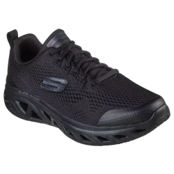 Skechers Work Men's Glide-Step SR Stauntap Slip Resistant Work Shoes Black 42.5 Featuring Air Cooled Memory Foam Insole and Glide Step Midsole For All Day Comfort and Safety