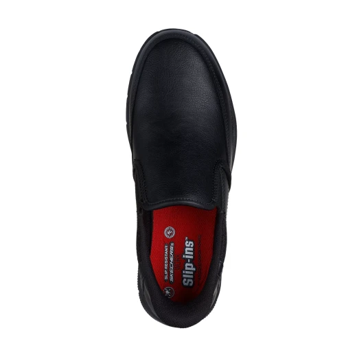 Skechers Men's Nampa Broxtin Work Slip Resistant Leather Shoes with Air-Cooled Memory Foam Insole 44 Black Comfortable Hands Free Slip-ins Heel Pillow Technology - Skechers - Image 6