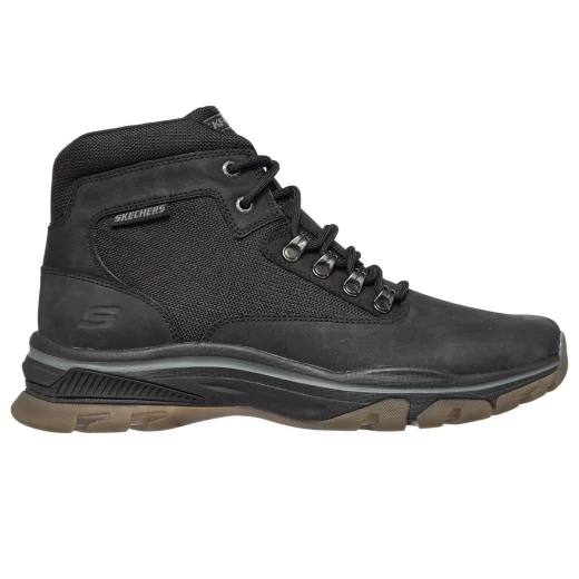Skechers Men's Ralcon Lorken Water Repellent Ankle Boots Black 43 with Air Cooled Memory Foam Insole Comfortable and Stylish Lace Up Design