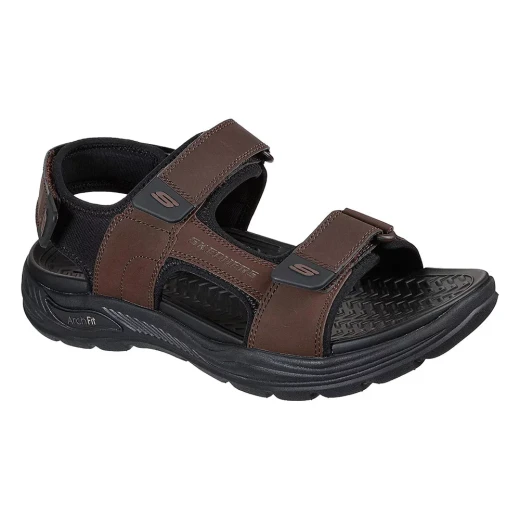 Skechers Arch Fit Motley SD Men's Sandal Brown 42 with Adjustable Synthetic Leather Straps and Arch Fit Technology for Summer Comfort and Stability - Skechers - Image 3