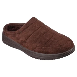 Skechers Men's Murette Chocolate Casual Comfort Shoes with Cushioned Luxe Foam Footbed, Relaxed Fit, Faux Fur Lining, and Size 39.5 for Ultimate Everyday Wear