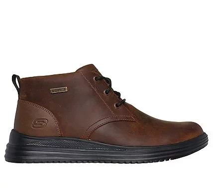 Skechers Men's Proven Conklin Mid-Calf Lace-Up Boots Waterproof Leather 42.5 Brown with Air-Cooled Memory Foam Insole for Comfort and Odor Neutralization 204873-CDB - Skechers - Image 2