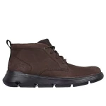 Skechers Men's Garza Fontaine Chocolate Leather Lace Up Boots with Charcoal Infused Memory Foam Insole & Goga Mat Arch Support Classic Fit 41 Size - Skechers