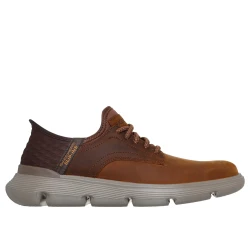 Skechers Garza Men's Slip On Shoes Brown 40 Charcoal Infused Insole