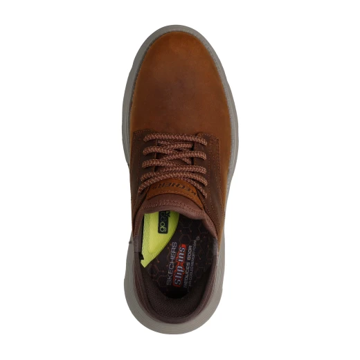 Skechers Garza Men's Slip On Shoes Brown 40 Charcoal Infused Insole - Skechers - Image 5