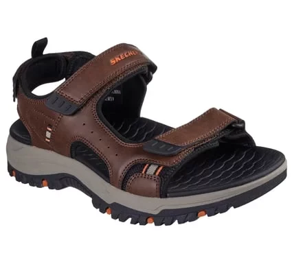 Skechers Men's Prewitt Rigdon Vegan Sandals with 3 Adjustable Straps in Brown, Featuring Luxe Foam Footbed, Size 41, for All Day Travel Comfort - Skechers - Image 13