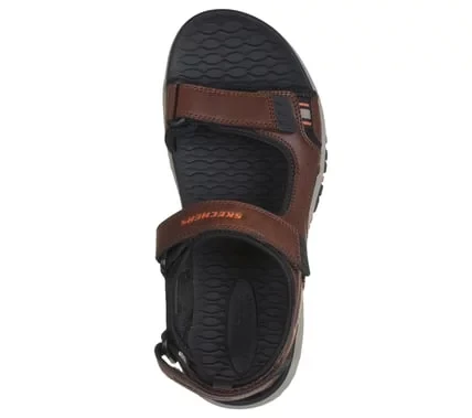Skechers Men's Prewitt Rigdon Vegan Sandals with 3 Adjustable Straps in Brown, Featuring Luxe Foam Footbed, Size 41, for All Day Travel Comfort - Skechers - Image 14