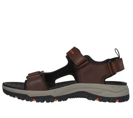Skechers Men's Prewitt Rigdon Vegan Sandals with 3 Adjustable Straps in Brown, Featuring Luxe Foam Footbed, Size 41, for All Day Travel Comfort - Skechers - Image 15