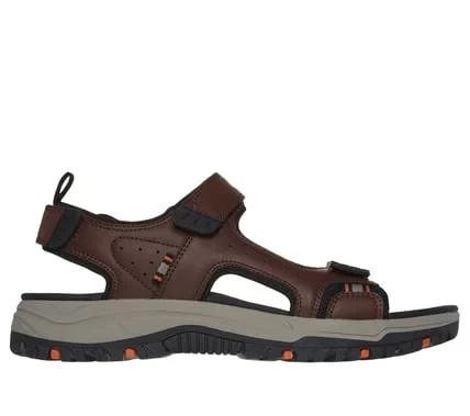 Skechers Men's Prewitt Rigdon Vegan Sandals with 3 Adjustable Straps in Brown, Featuring Luxe Foam Footbed, Size 41, for All Day Travel Comfort - Skechers - Image 7