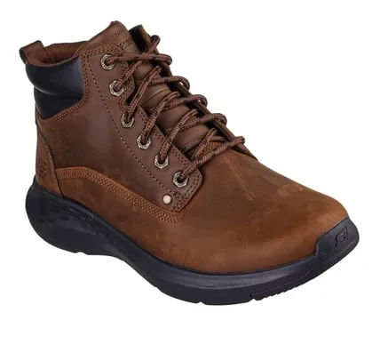 Skechers Men's Relaxed Fit Parson Ederic Lace Up Casual Boot in Brown, Featuring Leather Upper, Charcoal Infused Memory Foam Insole, and Goga Mat Arch Cushioning. Size 40. - Skechers - Image 2