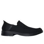 Skechers Men's Caswell Hands Free Slip-ins Black Knit Comfort Shoes with Heel Pillow, Relaxed Fit, and Memory Foam Insole. Moc Toe Vegan Slip On, Size 42.5 - Skechers
