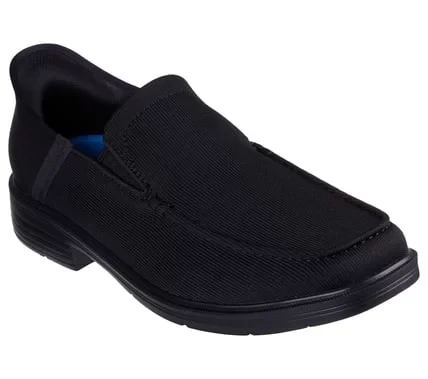 Skechers Men's Caswell Slip-ins Relaxed Fit Knitson Moc Toe Vegan Slip On Shoes Black 42 Featuring Heel Pillow and Skechers Memory Foam Insole Comfortable Business Style - Skechers - Image 3
