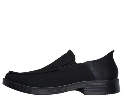 Skechers Men's Caswell Hands Free Slip-ins Black Knit Comfort Shoes with Heel Pillow, Relaxed Fit, and Memory Foam Insole. Moc Toe Vegan Slip On, Size 42.5 - Skechers - Image 6