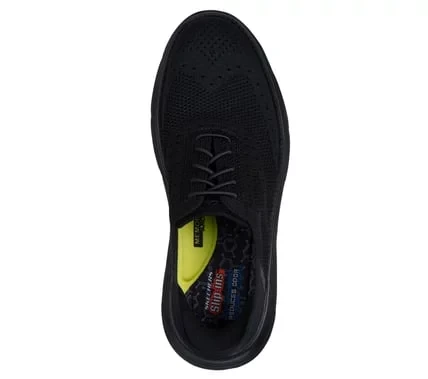 Skechers Hands Free Slip ins Garza Palma Men's Wingtip Shoes Classic Fit Engineered Knit Upper Charcoal Infused Memory Foam Insole 43 Black - Skechers - Image 5
