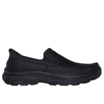 Skechers Men's Pollard Slip On Loafers Black 40 with Hands Free Slip ins Technology Relaxed Fit Design Air Cooled Memory Foam Insole Memory Arch Support Goodyear Rubber Outsole - Skechers