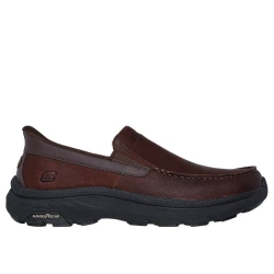 Skechers Men's Hands Free Slip-ins Relaxed Fit Pollard Osgood Loafer Brown Leather Moccasin 41 Featuring Air-Cooled Memory Foam Insole and Goodyear Rubber Outsole