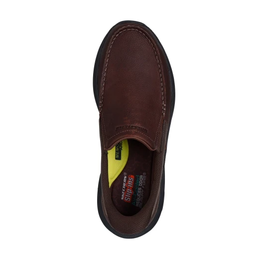Skechers Men's Hands Free Slip-ins Relaxed Fit Pollard Osgood Loafer Brown Leather Moccasin 46 Featuring Air Cooled Memory Foam Insole Memory Arch Support Goodyear Rubber Outsole - Skechers - Image 6