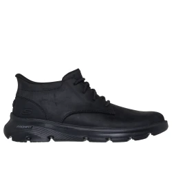 Skechers Men's Arch Fit Garza Slip-ins Relaxed Fit Chukka Boot Black Leather Upper 41 Featuring Arch Fit Insole and Hands Free Design