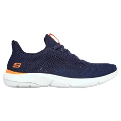 Skechers Men's Relaxed Fit Ingram Slip On Sneaker Navy 42 with Air-Cooled Memory Foam Insole Breathable Athletic Mesh and Goga Mat Arch Support for Comfortable Wear