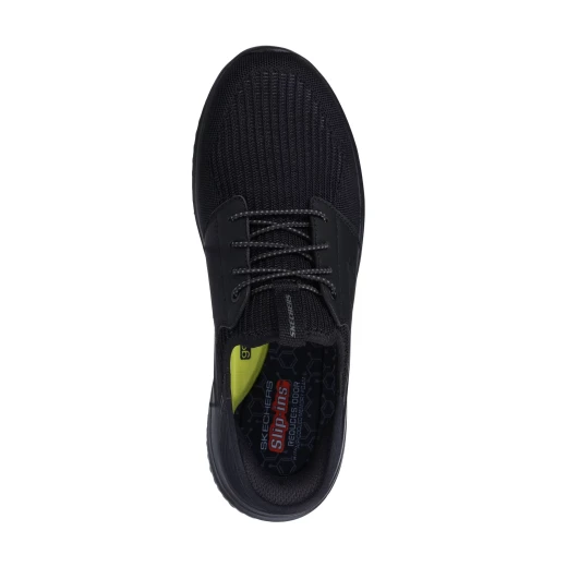 Skechers Men's Delson 3.0 Slip-ins Black Shoes with Charcoal-Infused Memory Foam, Engineered Knit Upper, Goga Mat Arch Support, and Caged Stretch Laces Size 42.5 - Skechers - Image 5