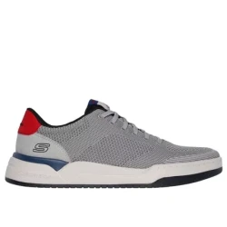 Skechers Men's Corliss Dorset Casual Sneakers Cement Color Engineered Knit Upper Stretch Laces Air Cooled Memory Foam Insole with Goga Mat Arch Support Men's Size 40