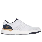 Skechers Men's Corliss Dorset Casual Sneakers Engineered Knit Upper Stretch Laces Air Cooled Memory Foam Insole Goga Mat Arch Cushioning White 41 US Men's Shoes - Skechers