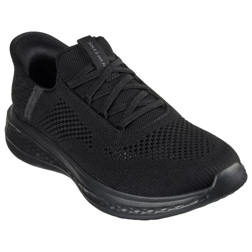 Skechers Men's Slip ins Relaxed Fit Slade Quinto Walking Shoes Black Charcoal Infused Memory Foam Insole Stretch Laced Design Skechers Goga Mat Arch Support Men's Size 42.5 - Skechers - Image 2