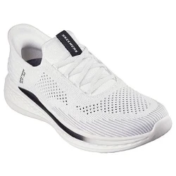 Skechers Men's Slip-ins Relaxed Fit Slade Quinto White Walking Shoes with Heel Pillow Technology and Charcoal Infused Memory Foam Insole for Superior Comfort, Size 40